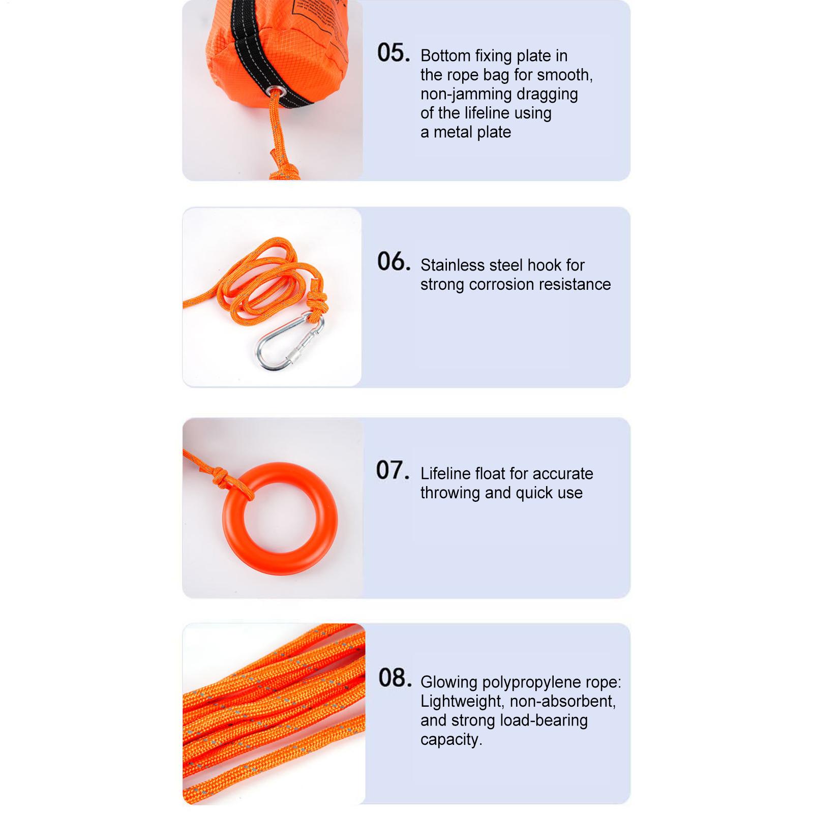 Throw Rope Bag for Boating, Re - Rescue Rope Throw recension och pris